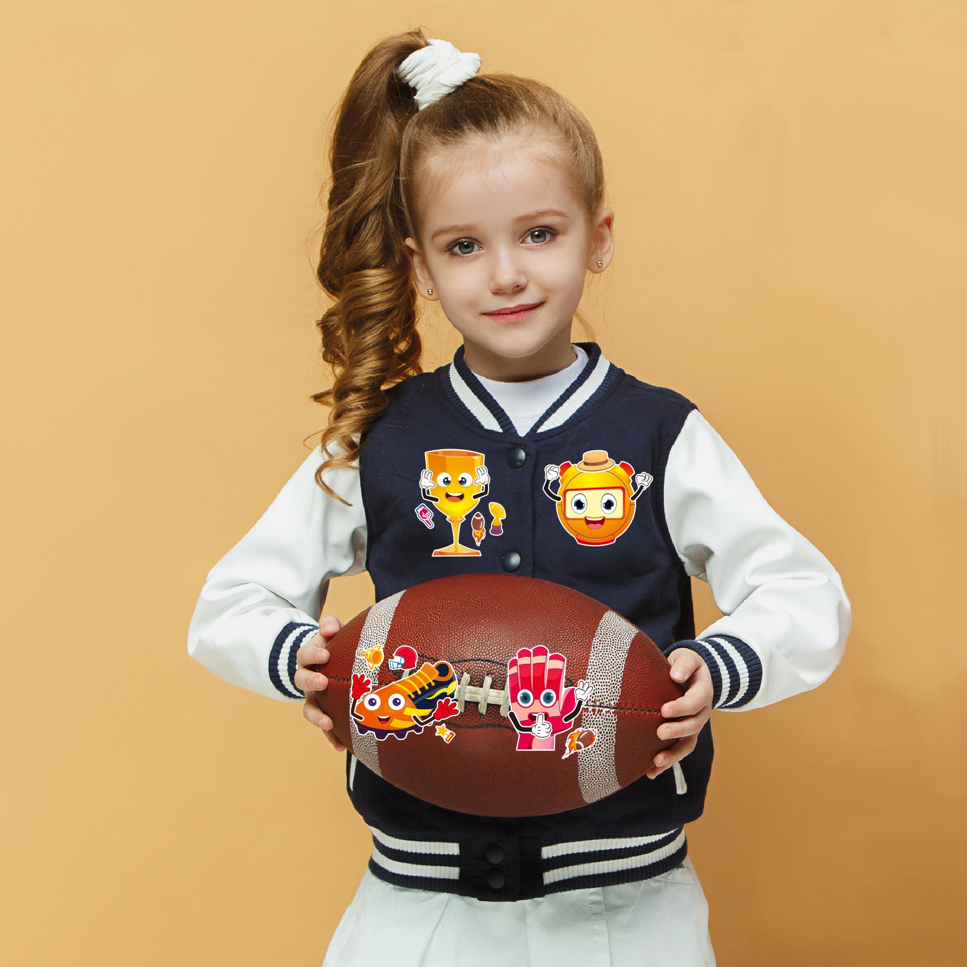 Make a Face Cartoon Rugby Stickers for Kids 24 Sheets