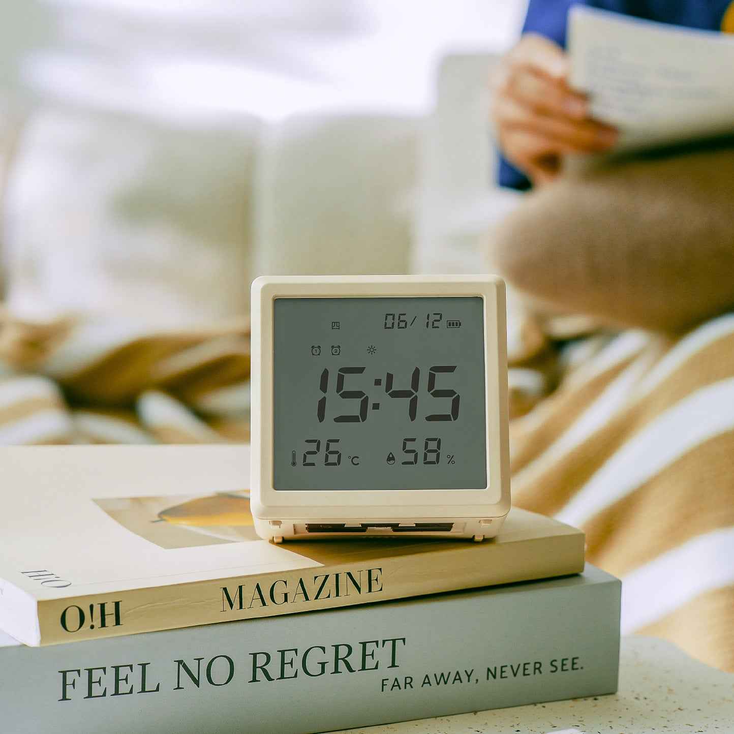 HBK Seesaw Alarm Clock with LED Night Light 3000K