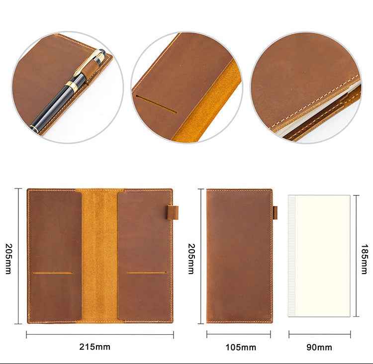 Leather Weeks Planner Cover with Refill – Cowhide Notebook Sleeve
