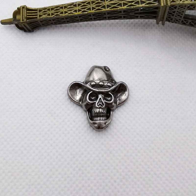 Skull rivet studs, antique silver; 20pcs set with cross and dome studs