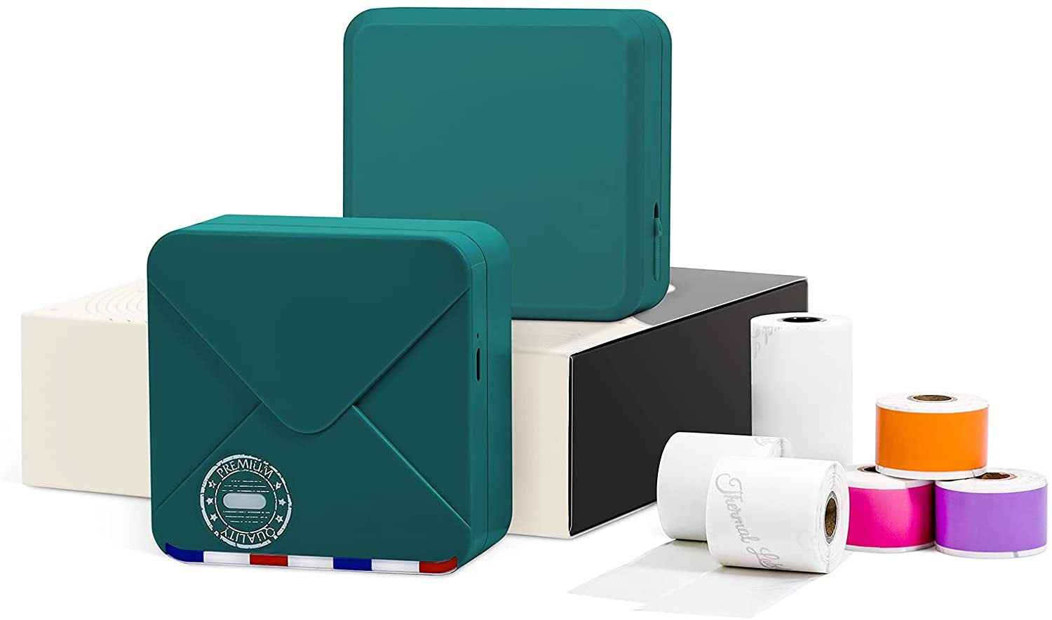 Phomemo M02S HD Bluetooth Thermal Photo Printer with 6 Roll Paper Green