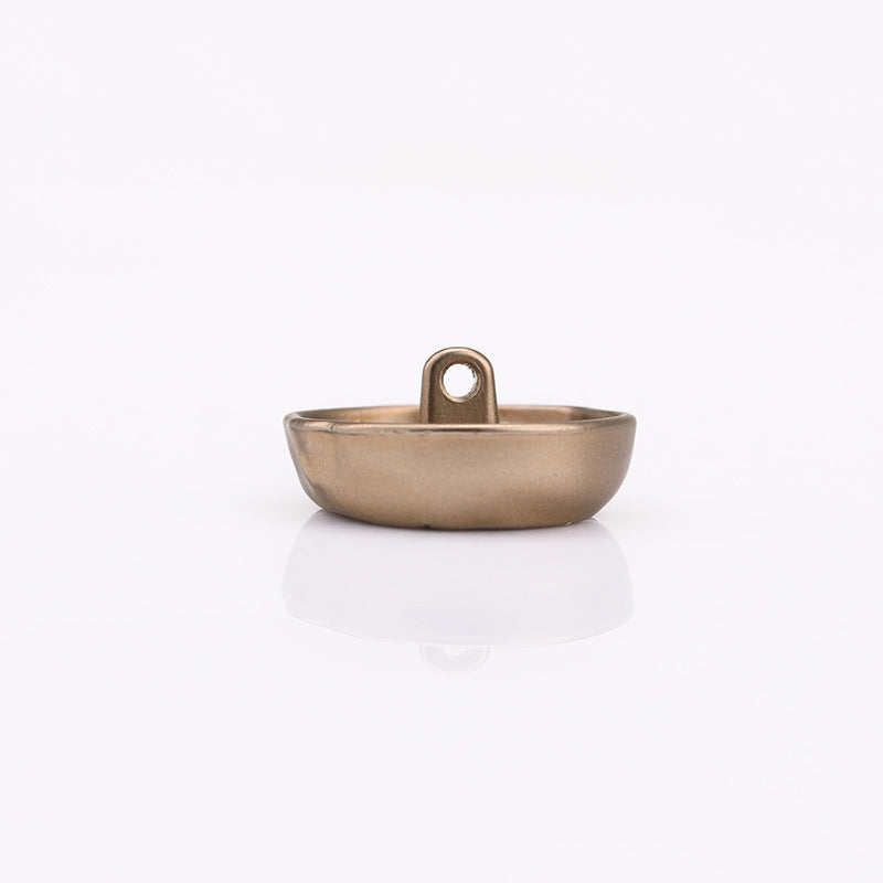 Sand Gold Metallknopf, perlmuttartiges Crackle-Relief, rund, Schaftknopf