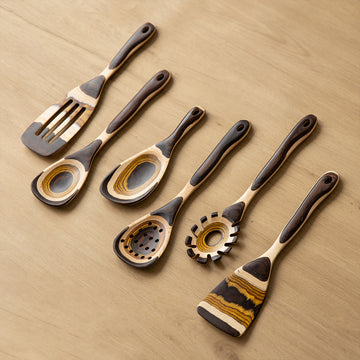 Moroccan Gradient Colorful Wooden Spoon | Pasta Server & Rice Ladle
