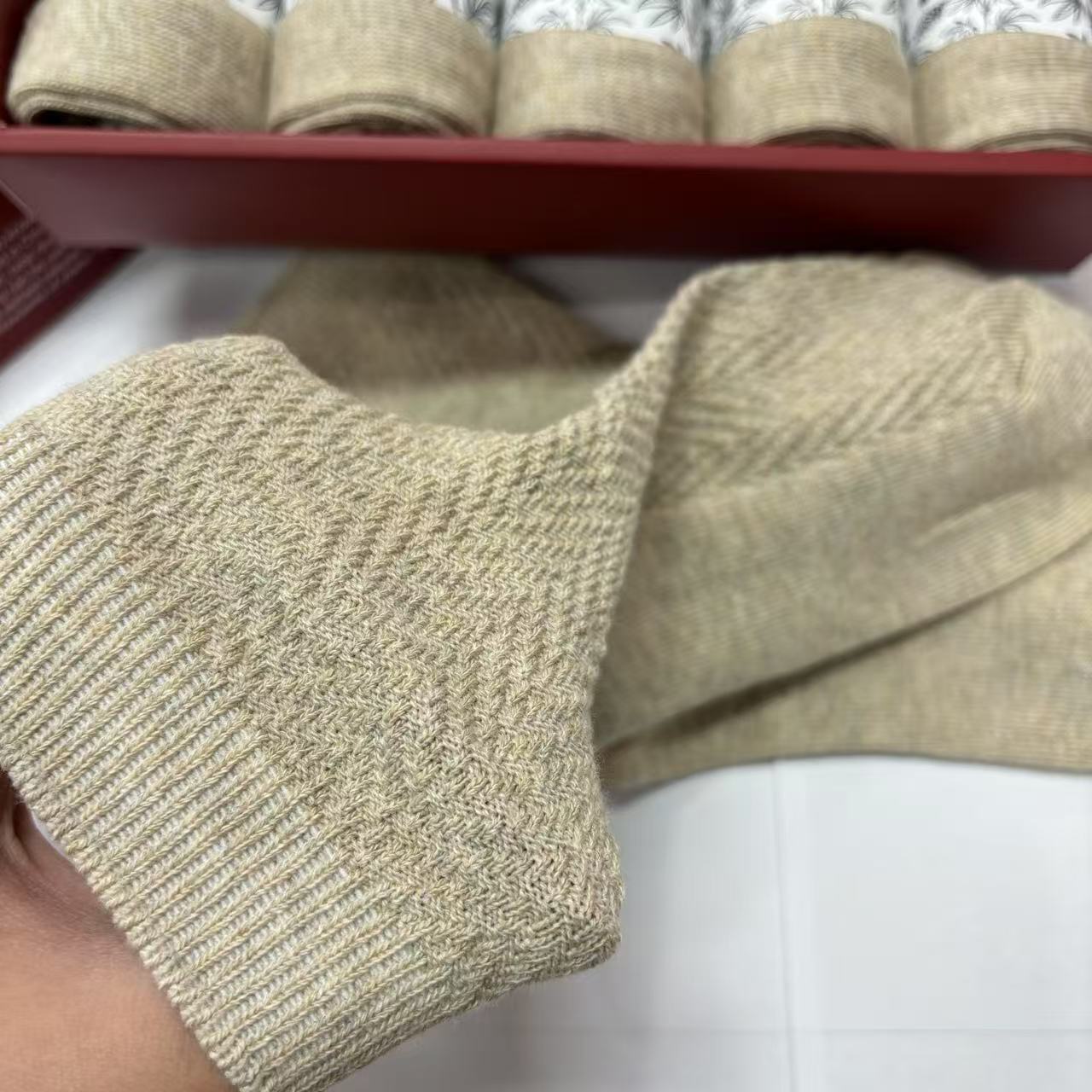 Hemp Crew Socks 5-Pair Set – Unisex Jacquard Knit