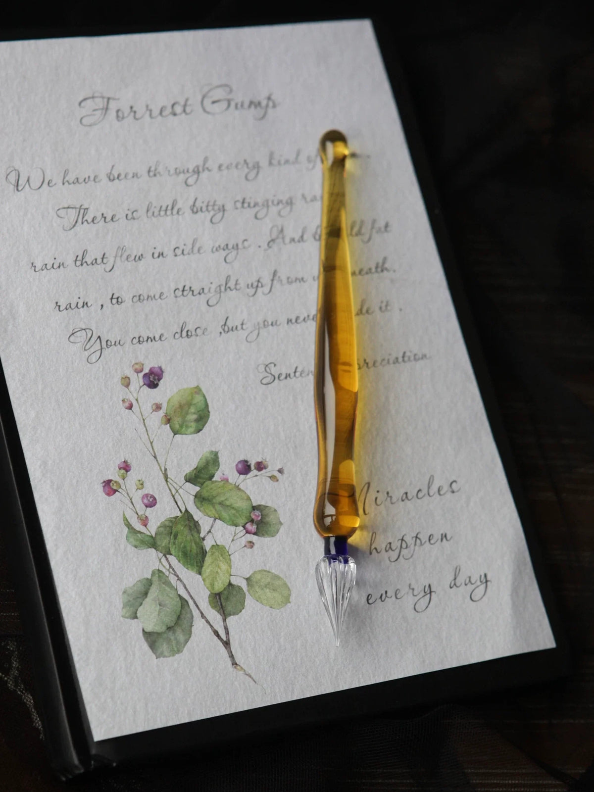 High-Purity Glass Dip Pen for Ink Swatching – Crystal Clear Glass Nib Pen for Calligraphy & Color Testing