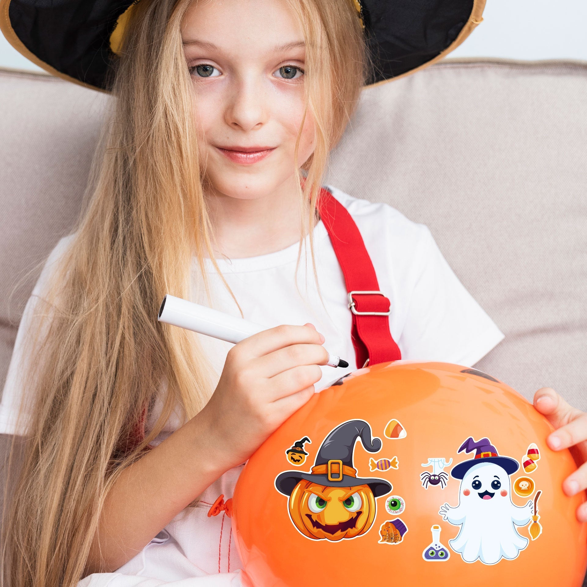 Make a Face Cartoon Halloween DIY Stickers for Kids 24 Sheets