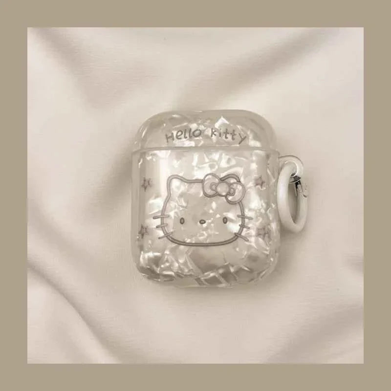 Shell-Pattern Hello Kitty AirPods Case A