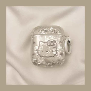 Shell-Pattern Hello Kitty AirPods Case A