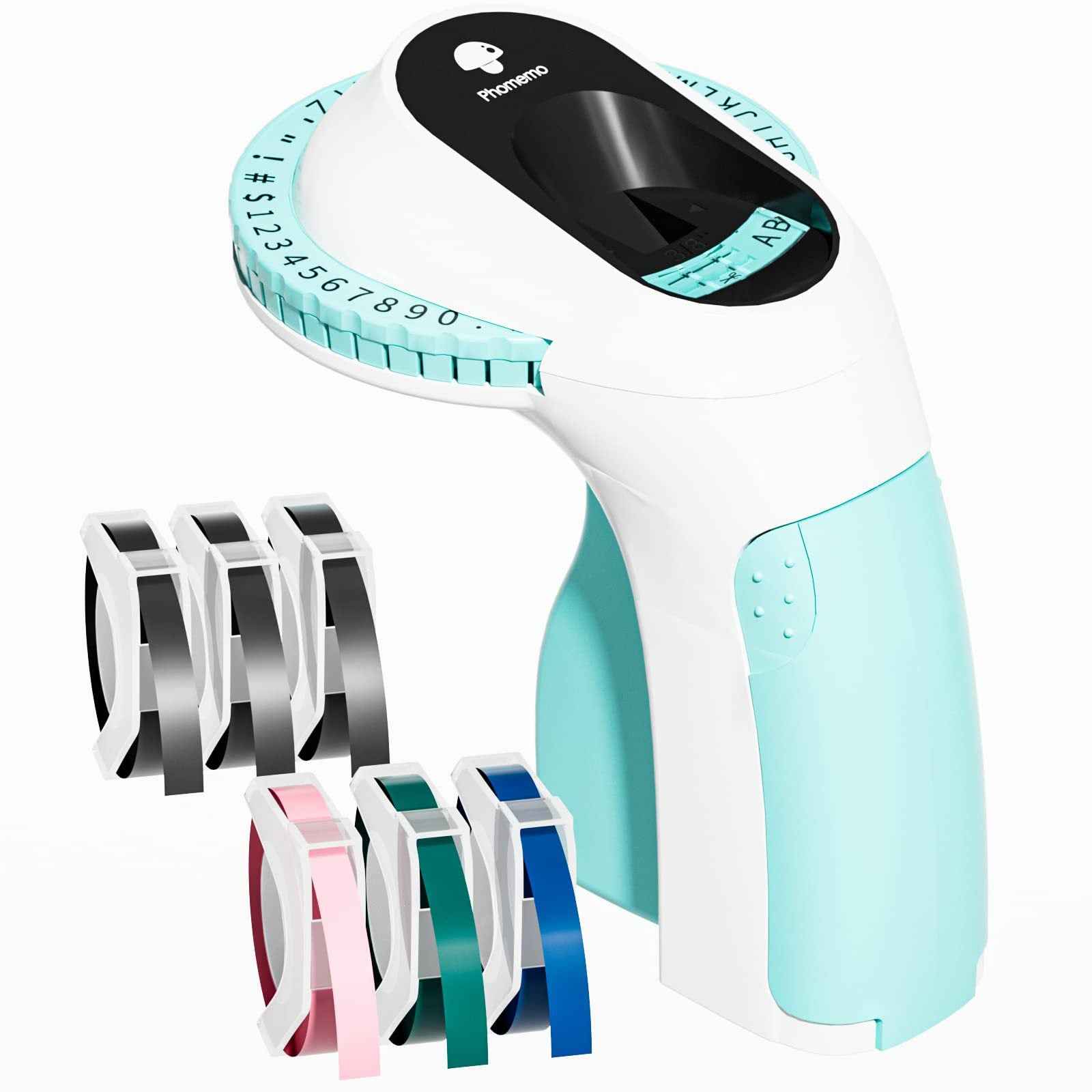 Phomemo E975 Embossing Label Maker Machine with 6 Tapes Green