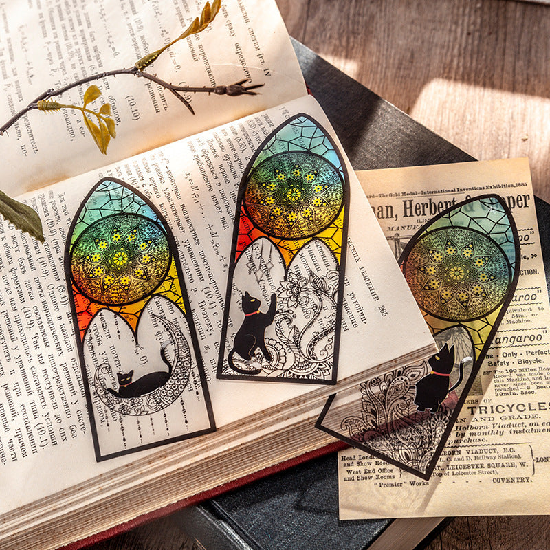 Black Cat PET Bookmark Set – 36 Elegant Page Markers