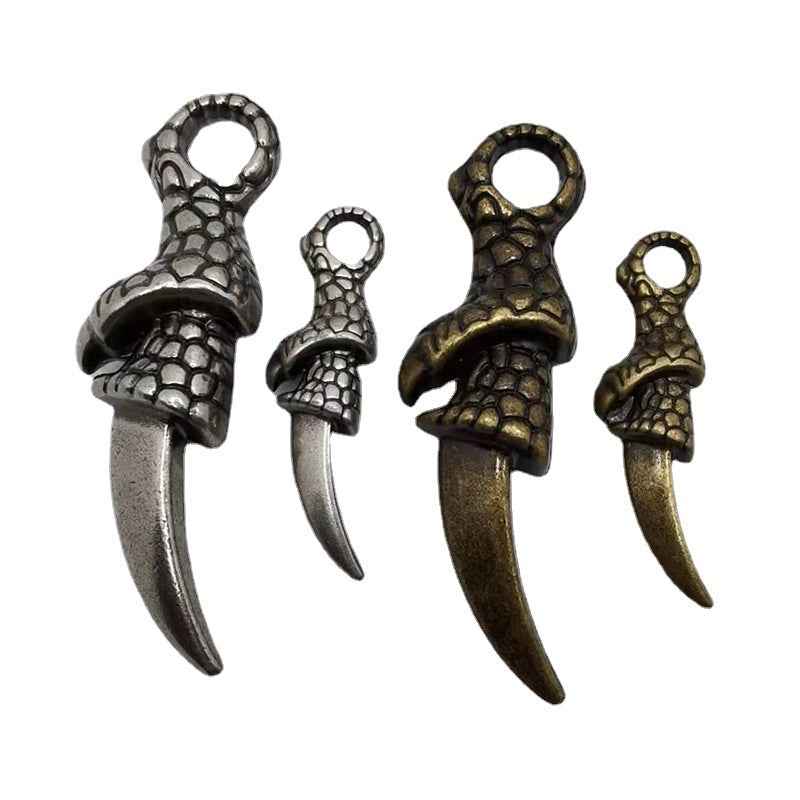 Gothic Krallen-Anhänger im Vintage-Look, 4 Stück in Silber und Bronze