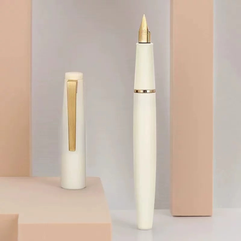Jinhao 80 Fountain Pen – Lightweight Fiber Body, Smooth Nib for Students, Calligraphy & Extended Writing Gold Ivory