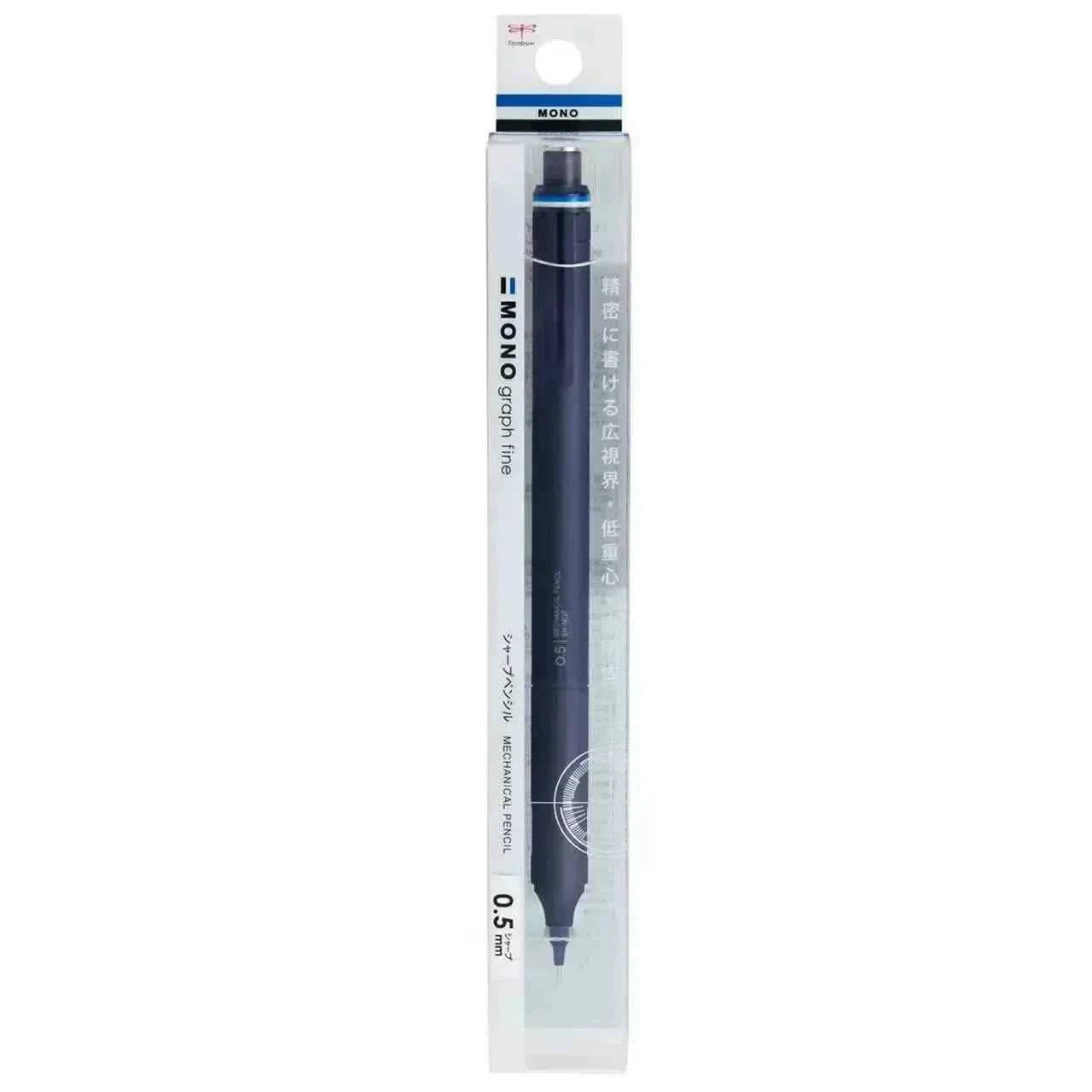 Tombow Mono Graph Fine Mechanical Pencil - 0.5mm - Metal Body Navy Blue