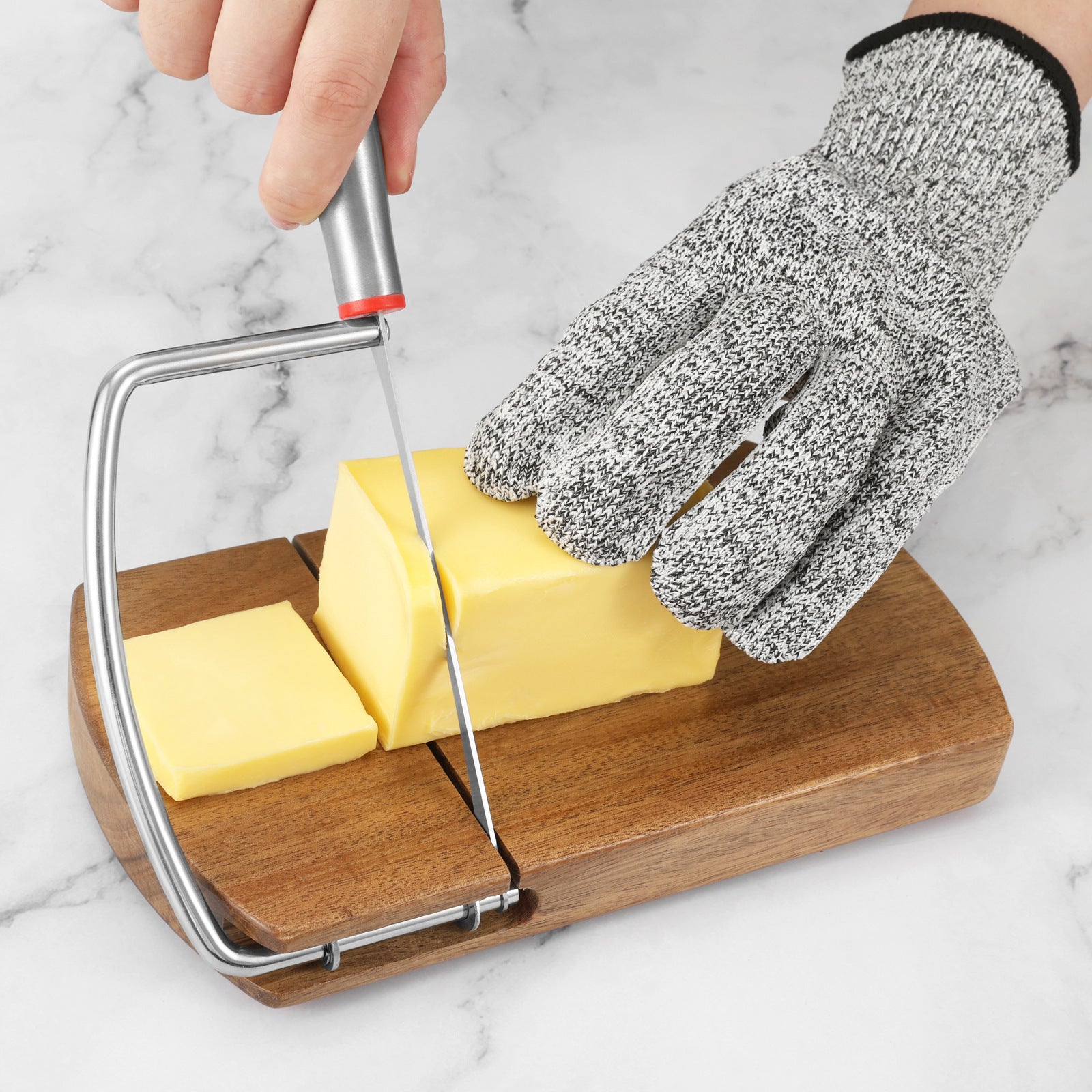 Acacia Wood Cheese Slicer Board – Cheese, Ham & Fruit Cutter