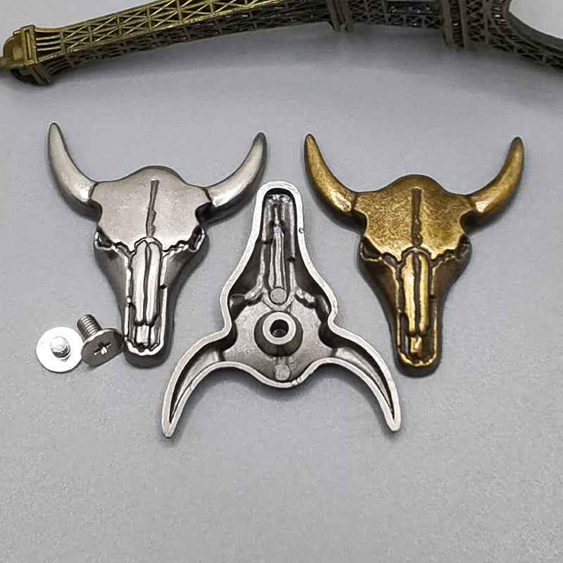 Bullhead screw buckles set: silver and bronze with screw-on backs