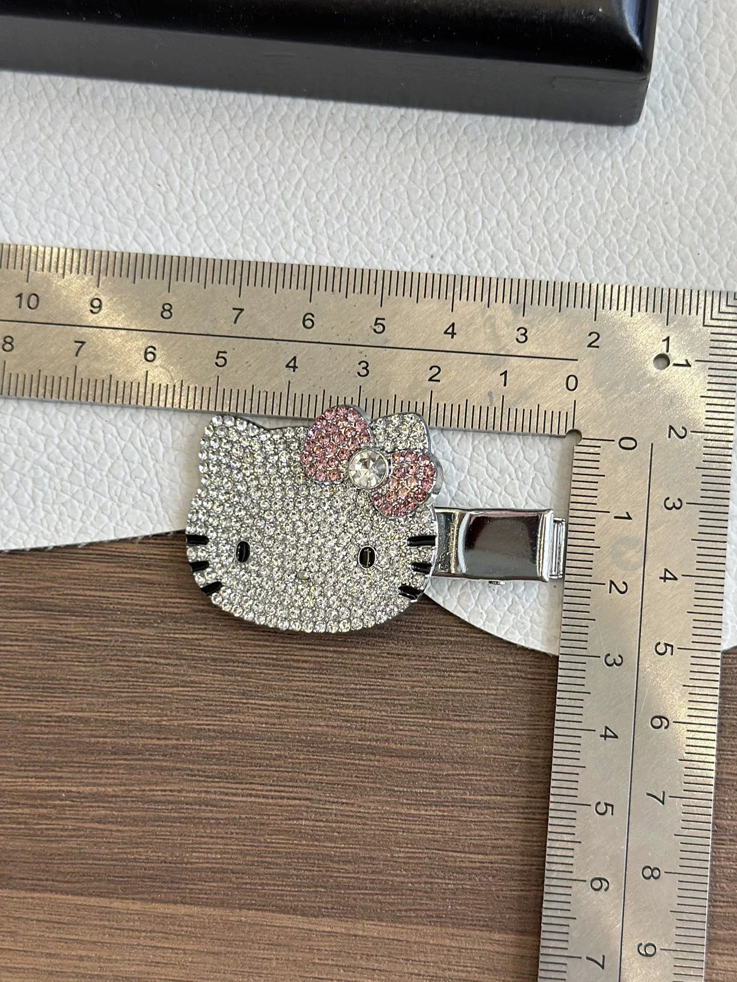 Hello Kitty Glitter Rhinestone Hair Clips for Girls 2 Pack