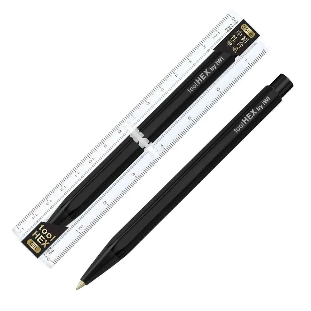 IWI toolHEX Aluminum Click Pen – 0.5mm Hexagonal Barrel with Scales All Black