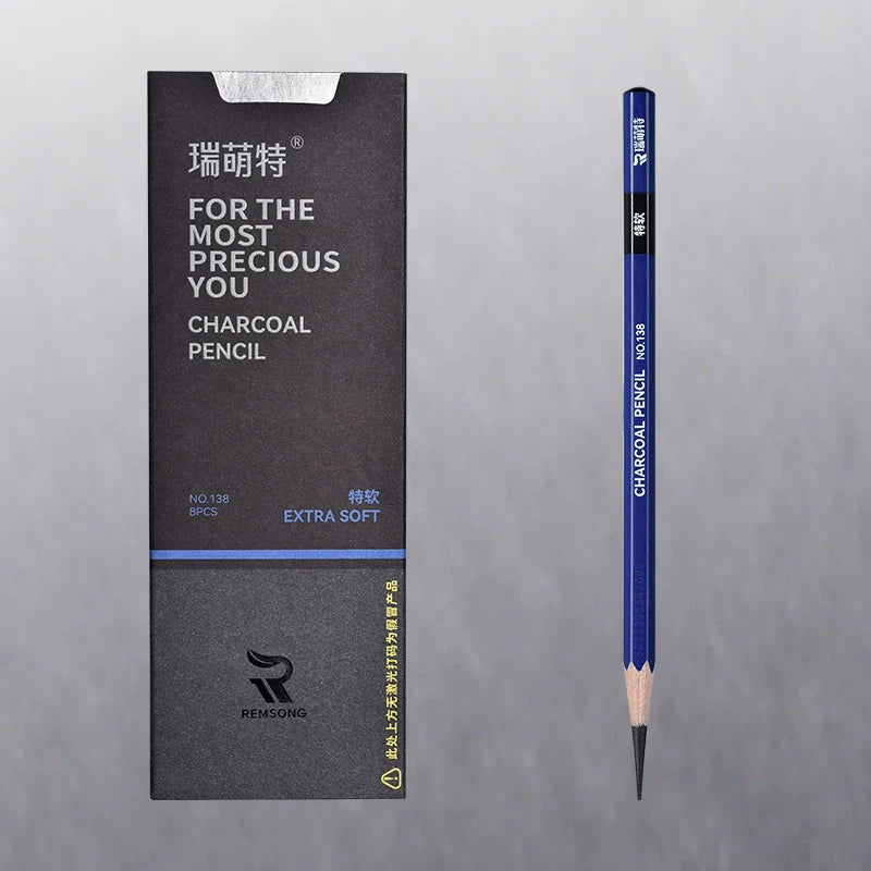 REMSONG Charcoal Pencils for Artists Drawing 8 Pieces Extra Soft