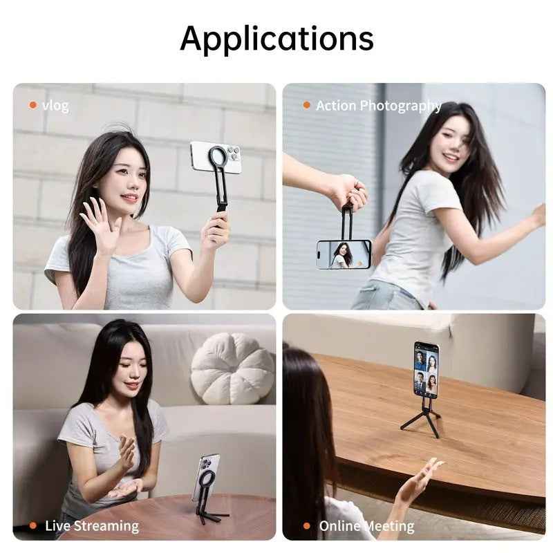 Aluminum Alloy Phone Tripod Carabiner-Mounted for iPhone