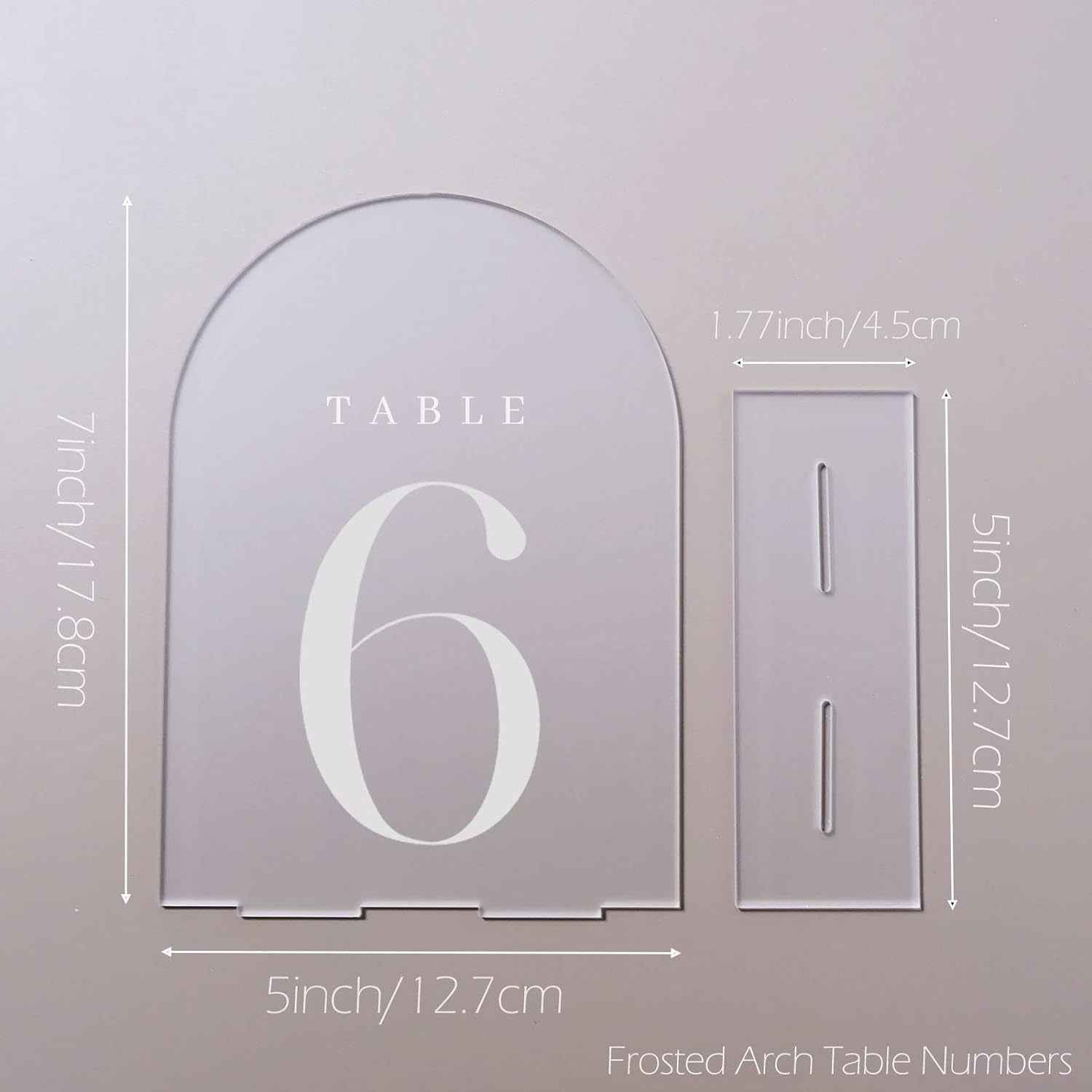 Frosted Arch Acrylic Table Numbers 1-10 for Wedding Reception,5x7 INCH