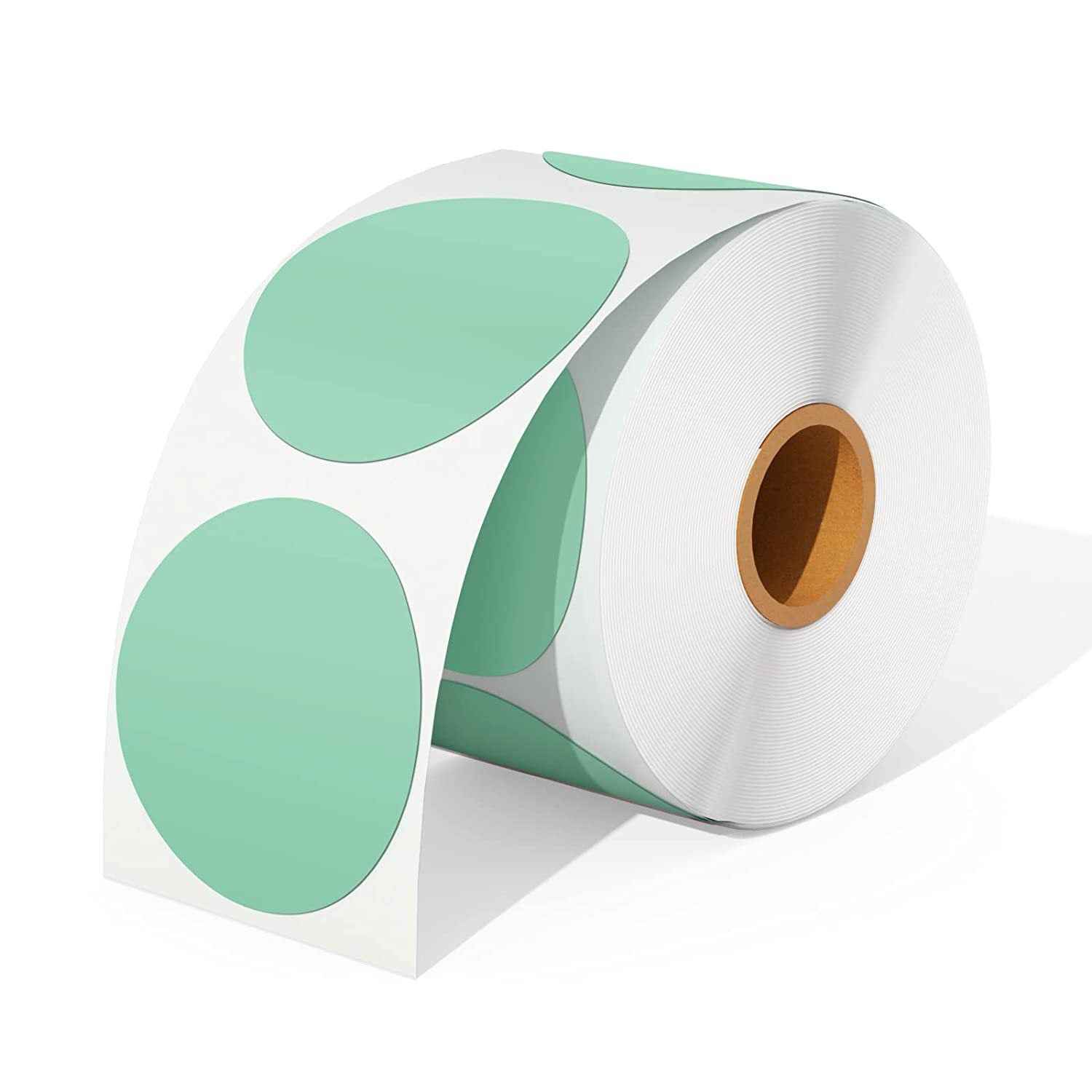 500pcs 2 inch Circle Color Direct Thermal Stickers Shipping Labels Green