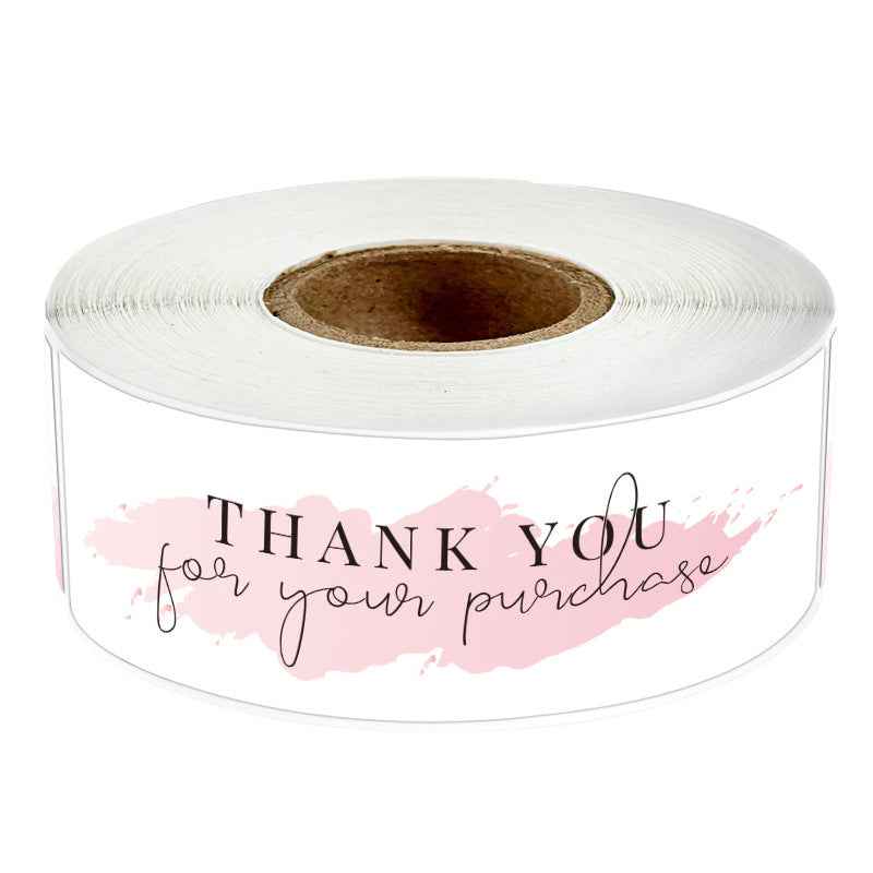 3 Rolls Thank You for Your Order Stickers 360 Labels Pink