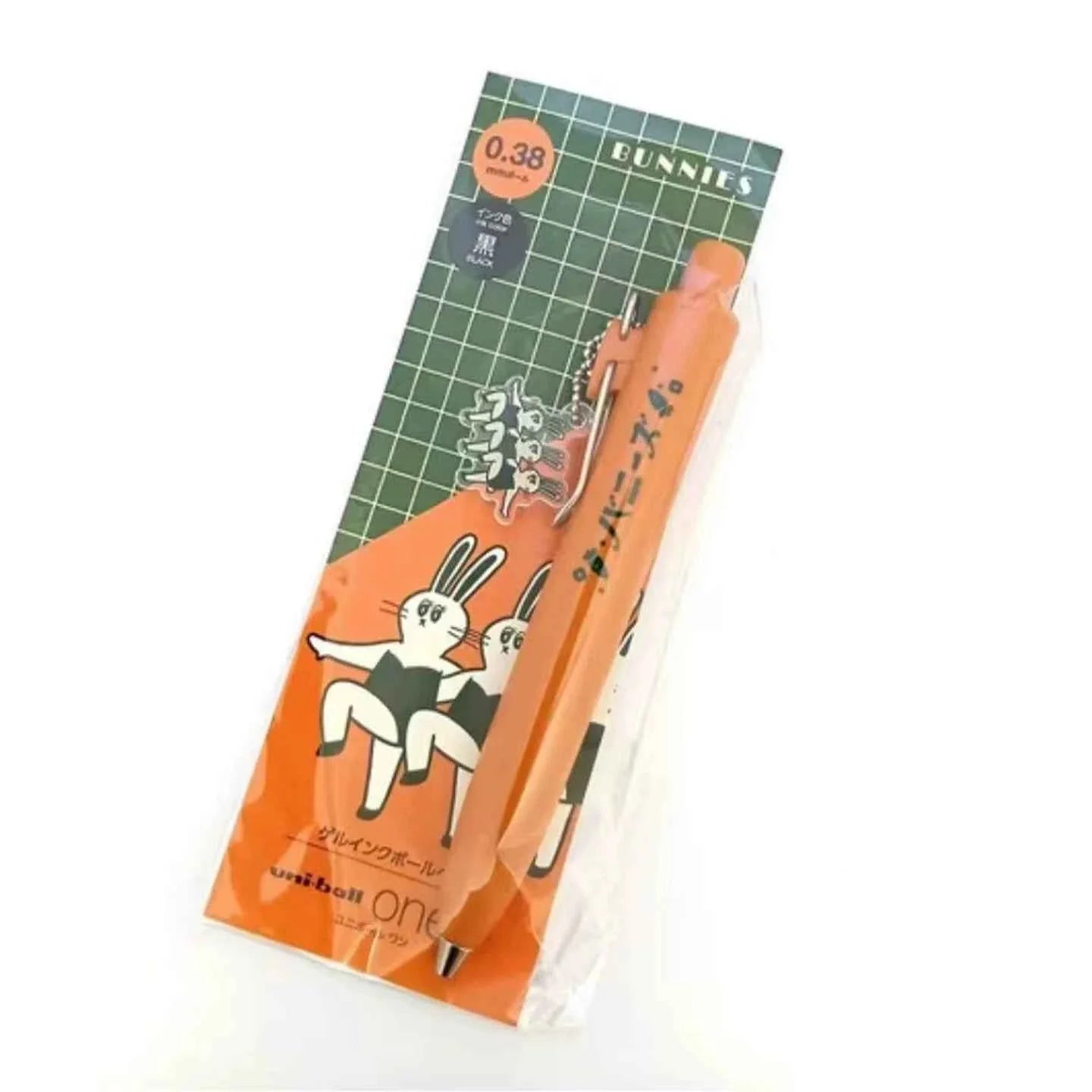Sanby x ob1toy Uniball One P Gel Pen 0.38/0.5mm Bunnies 0.38mm