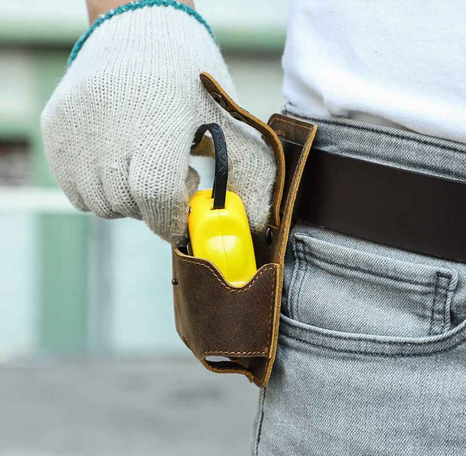 Leather Tape Measure Pouch Belt Tool Carrier Holder