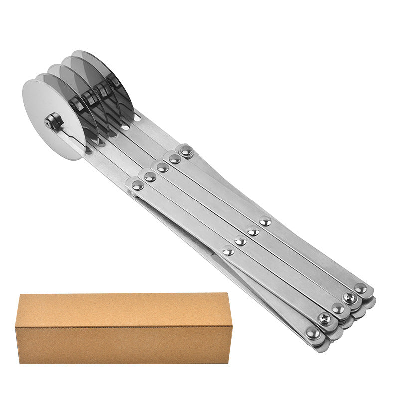 Stainless Steel Multi-Wheel Pizza Cutter & Pastry Slicer Expandable Roller