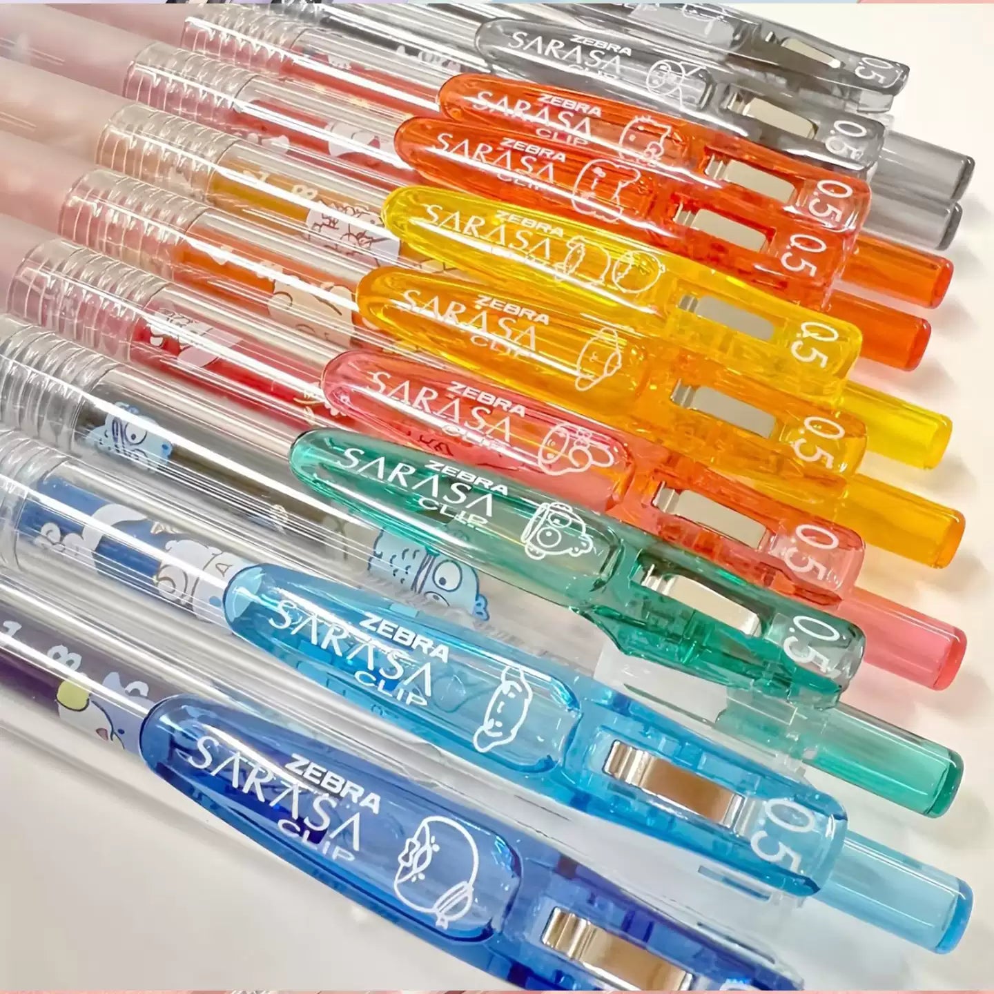 Zebra Sarasa Clip x Sanrio Colored Gel Pen Set (JJ15) - 0.5mm