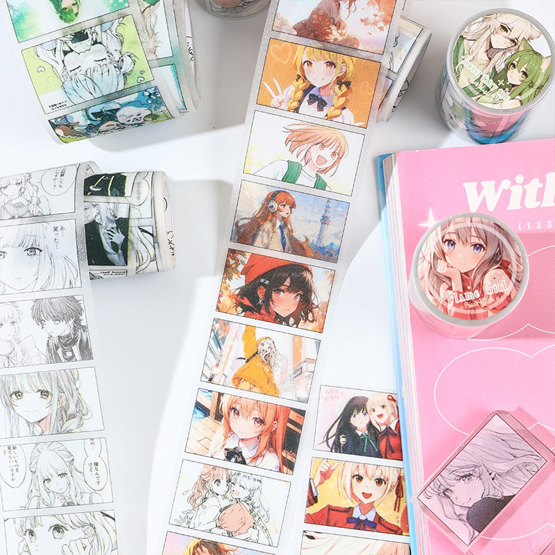 Peach Magic Anime Character Die-Cut Washi Tape Set 4 Rolls