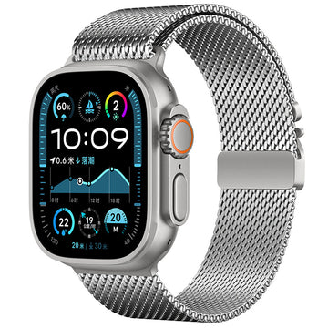 Apple Watch Stainless Steel Milanese Loop Band with Parachute Buckle