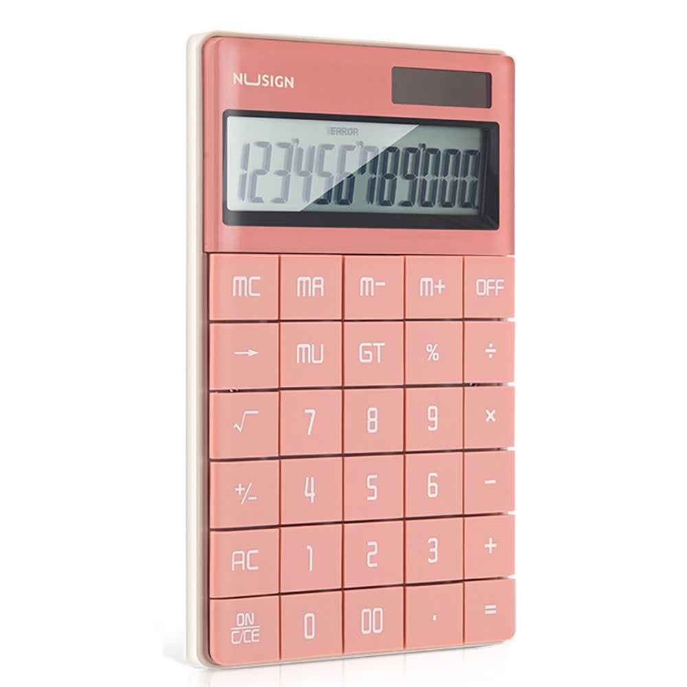 DELI NUSIGN NS041 Desk Calculator 12 Digit Large Display Pink