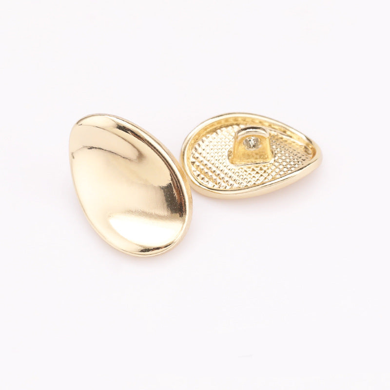 Bottoni a uovo metallici, Light Gold: lato frontale e retro con gambo
