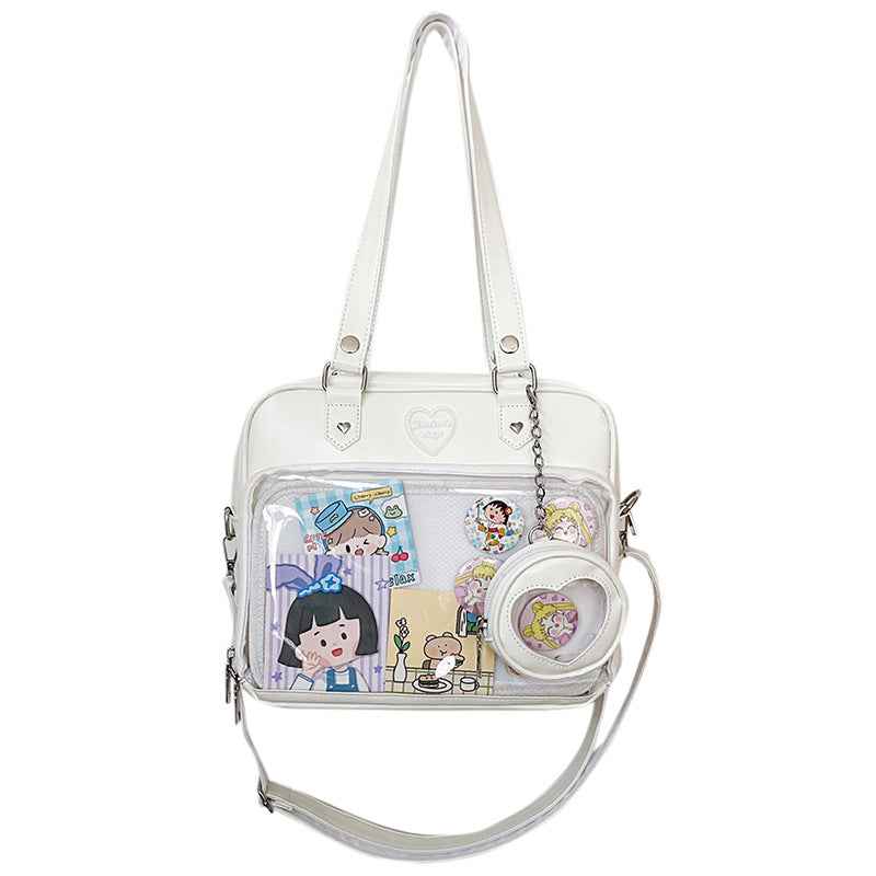 Kawaii Ita JK Lolita Crossbody Shoulder Bag with Small Pouch White