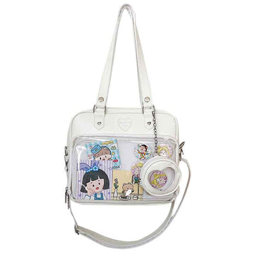 Kawaii Ita JK Lolita Crossbody Shoulder Bag with Small Pouch White