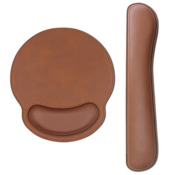 PU Leather Wrist Rest Mouse Pad & Keyboard Wrist Rest Set (2-Piece)