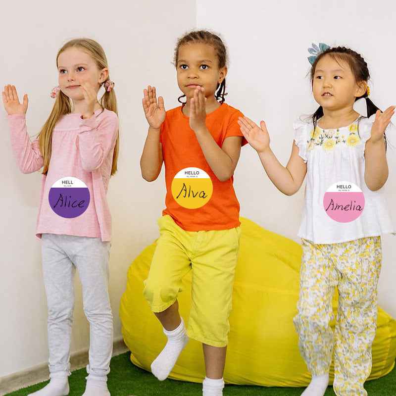 200Pcs Hello Name Tags Hello My Name is Stickers 8cm Round