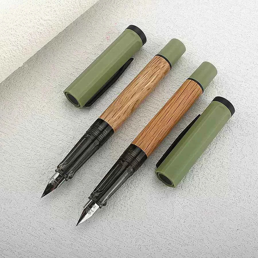 Jinhao 58 Wooden Fountain Pen - Natural Oak
