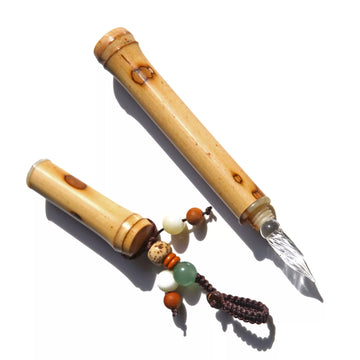 Handmade Mini Bamboo Dip Pen with Glass Nib – Vintage Journal & Calligraphy Pen
