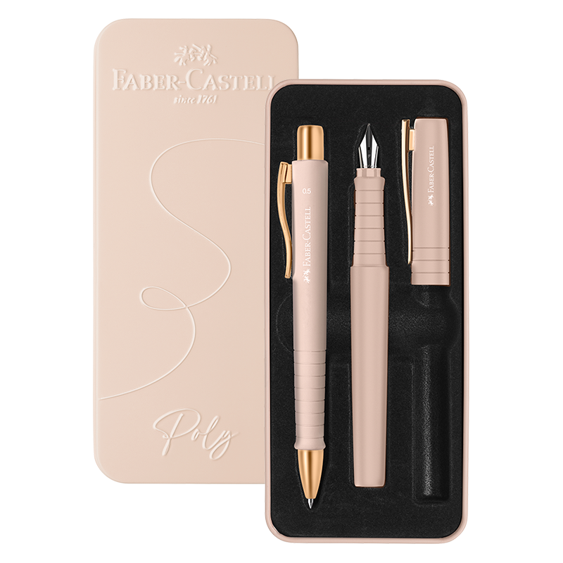 Faber-Castell Poly Pen Fountain and Ballpoint Pen Gift Set Pink