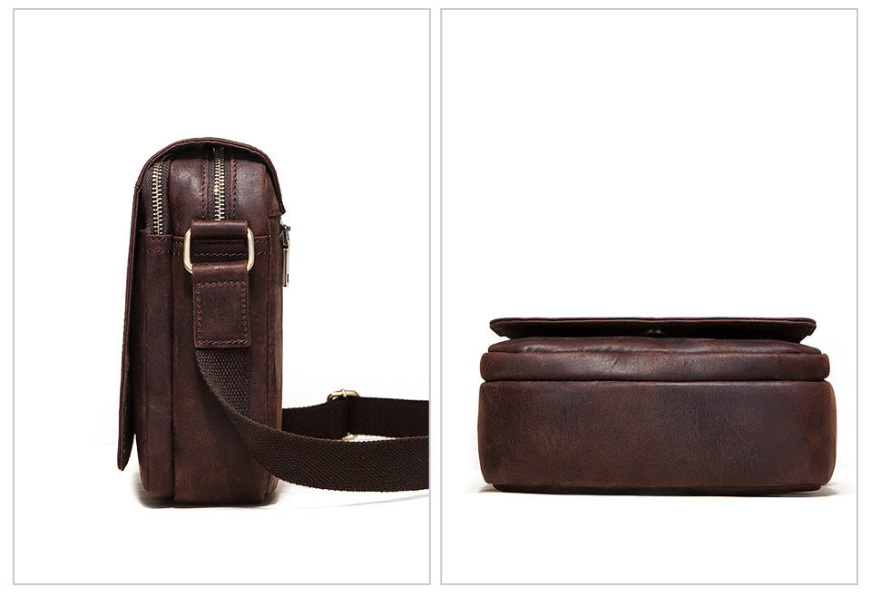 Brown Genuine Leather Men's Shoulder Bag