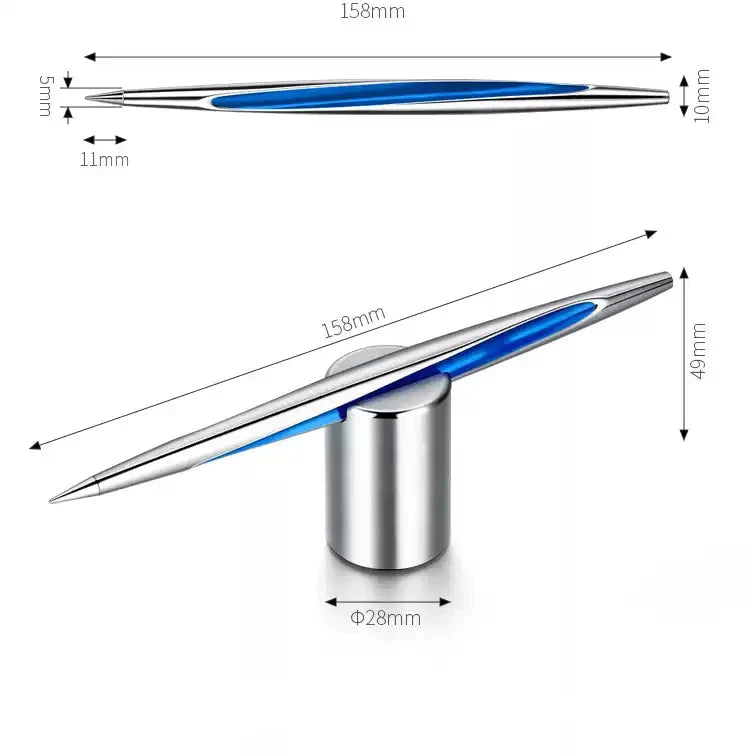 GNASEET Inkless Eternal Pen with Spinning Fidget Base – Metal Body Desktop Writing Set | 158x28x49mm