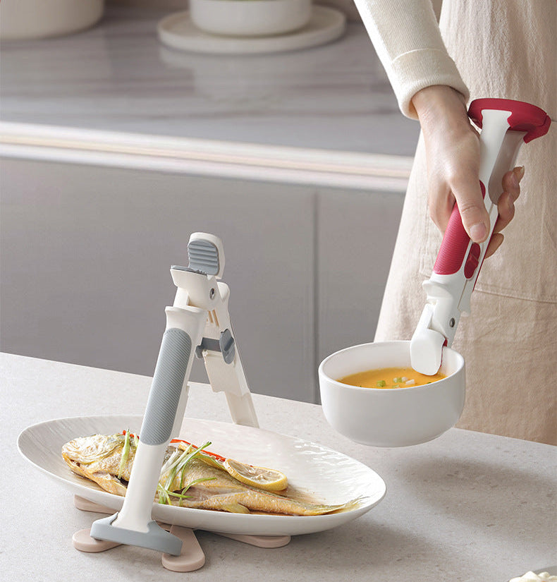 2-in-1 Silicone Bowl Clip & Plate Gripper – Heat-Resistant Anti-Scald Tongs for Hot Dishes, Bowls & Pots
