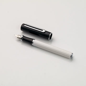 Tang Yue E5 Inspiration Fountain Pen – Magnetic Cap | Converter & 2.6mm Cartridge Compatible | Chinese Artisan Pen Black White