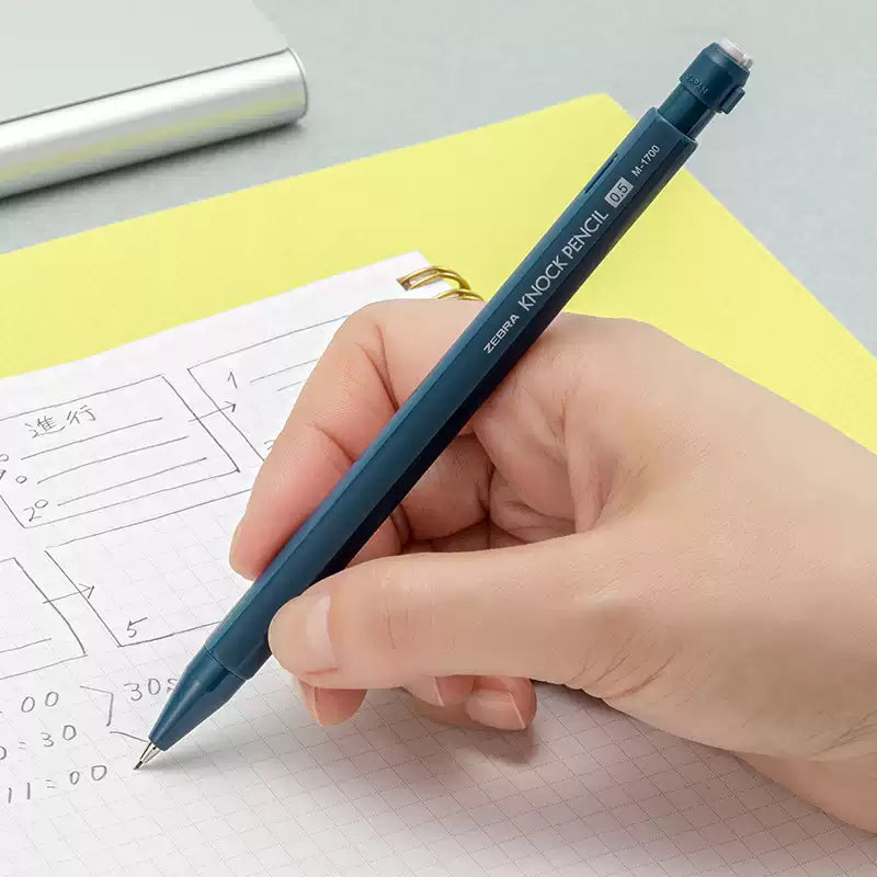 Zebra M-1700 Knock Shaker Mechanical Pencil -0.5mm with Leads Black
