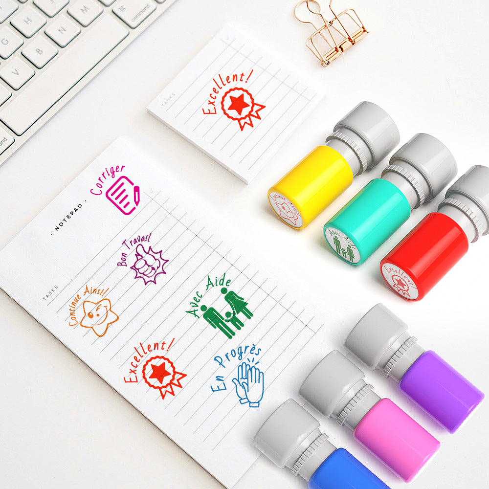 Pack of 6 Sorted Teacher Stamp Teachers Self-Inking Rubber Stamps