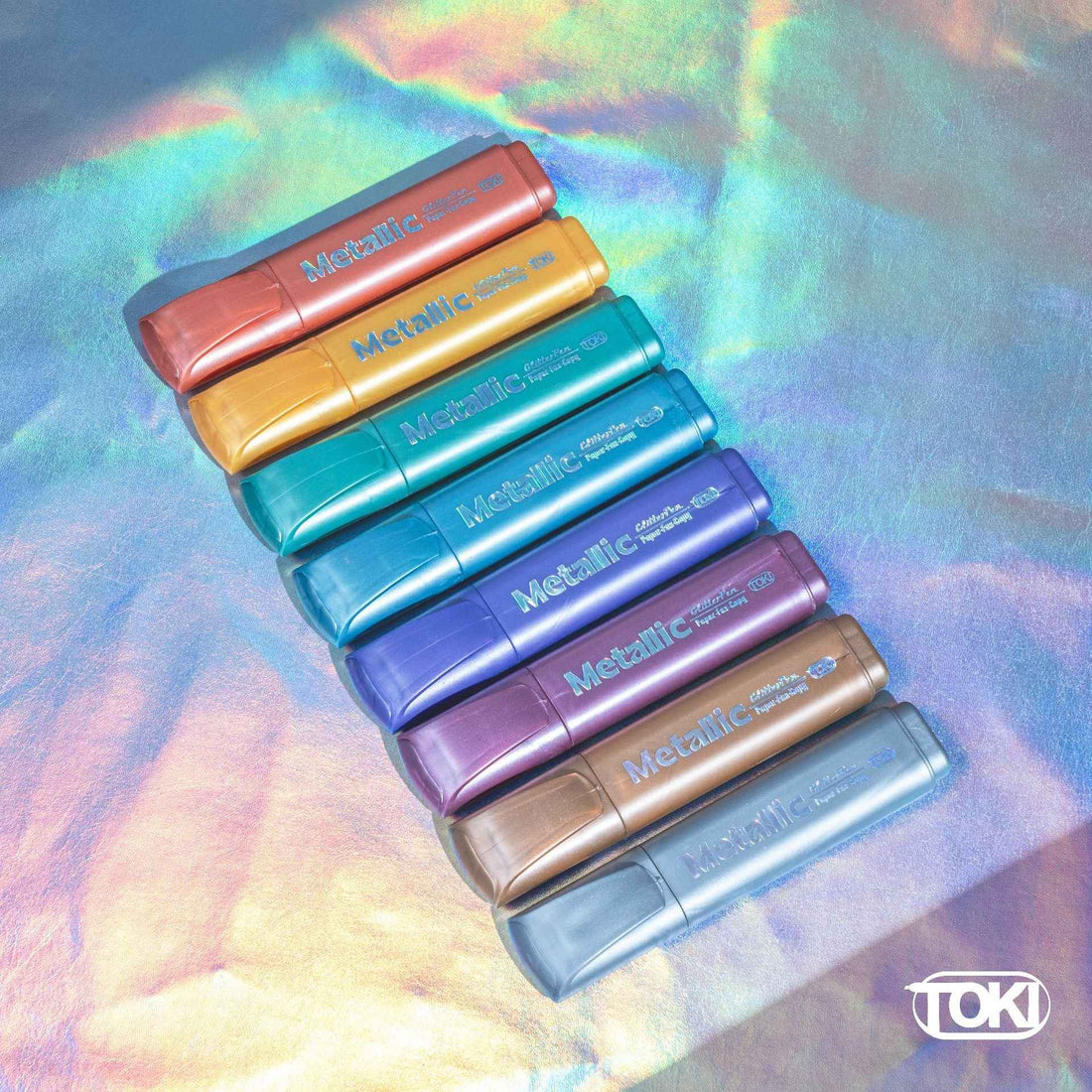TOKI Metallic Highlighters Set 8 Glitter Color Markers