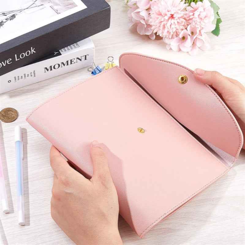 A5 Leather Notebook Cover with Card Slots, Pen Loop
