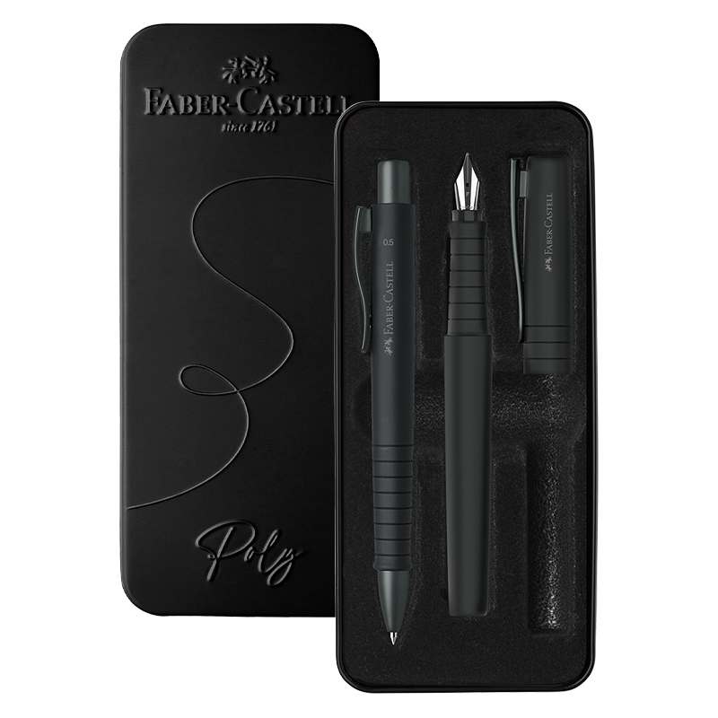 Faber-Castell Poly Pen Fountain and Ballpoint Pen Gift Set Black